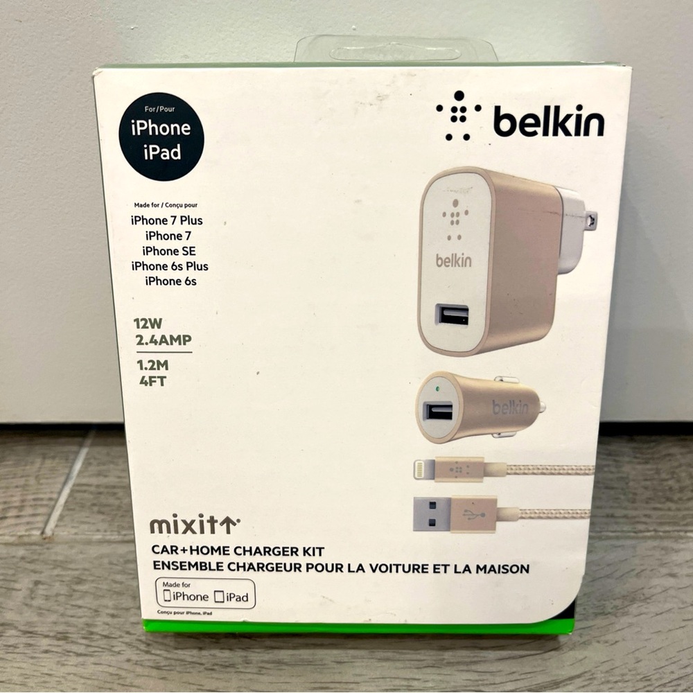 Belkin Gold Car and Home Charger‎ Kit for iPhone and iPad